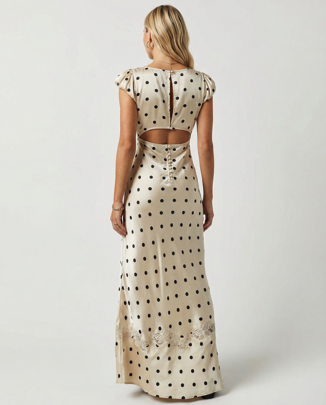 Gina | Lace Polka Dot Maxi Dress