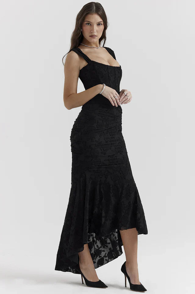 Lara | Maxi Dress with Floral Texture