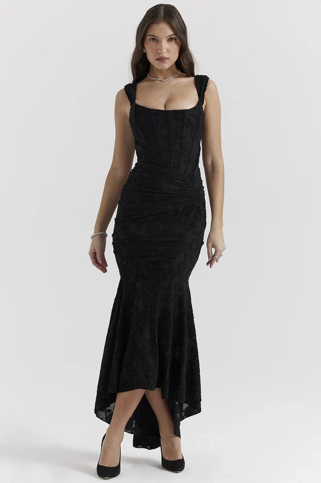 Lara | Maxi Dress with Floral Texture