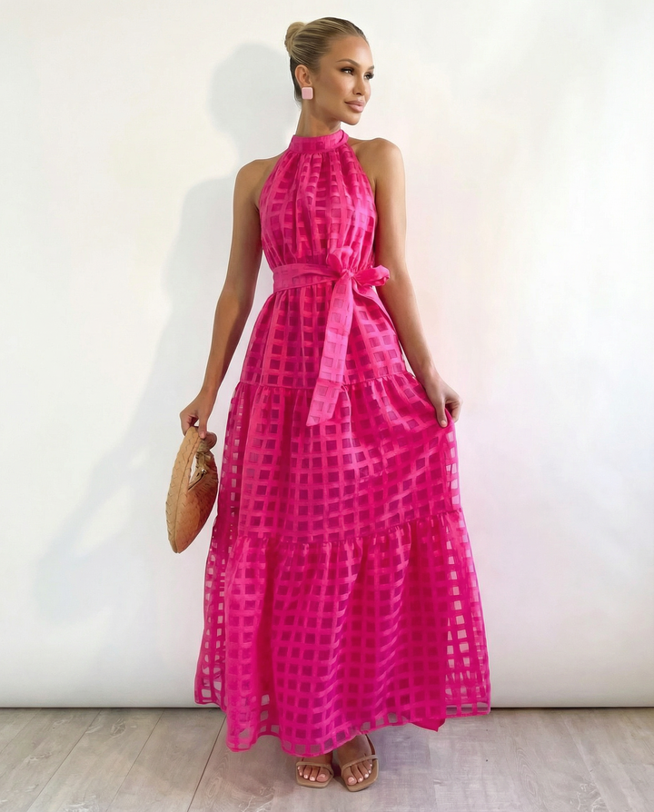 Paige | Maxi Dress with Halter Neck and Tie Waist