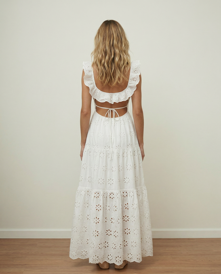 Lillie | Maxi Dress with Eyelet Embroidery
