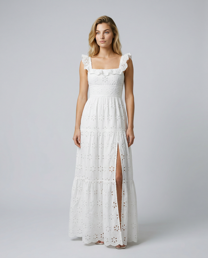 Lillie | Maxi Dress with Eyelet Embroidery