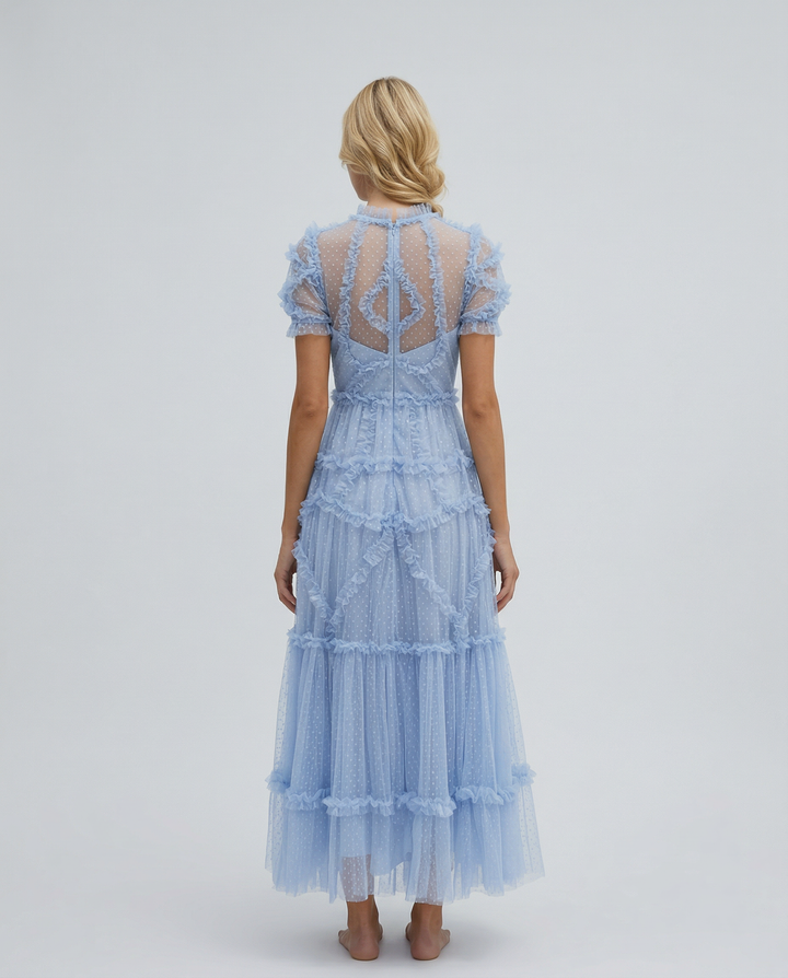 Ola | Maxi Dress with Ruffled Tulle Layers