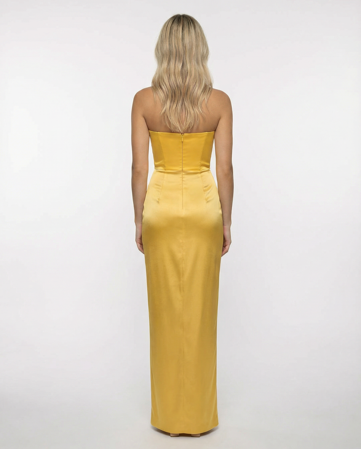 Lea | Maxi Dress with Draped Waist and Strapless Corset