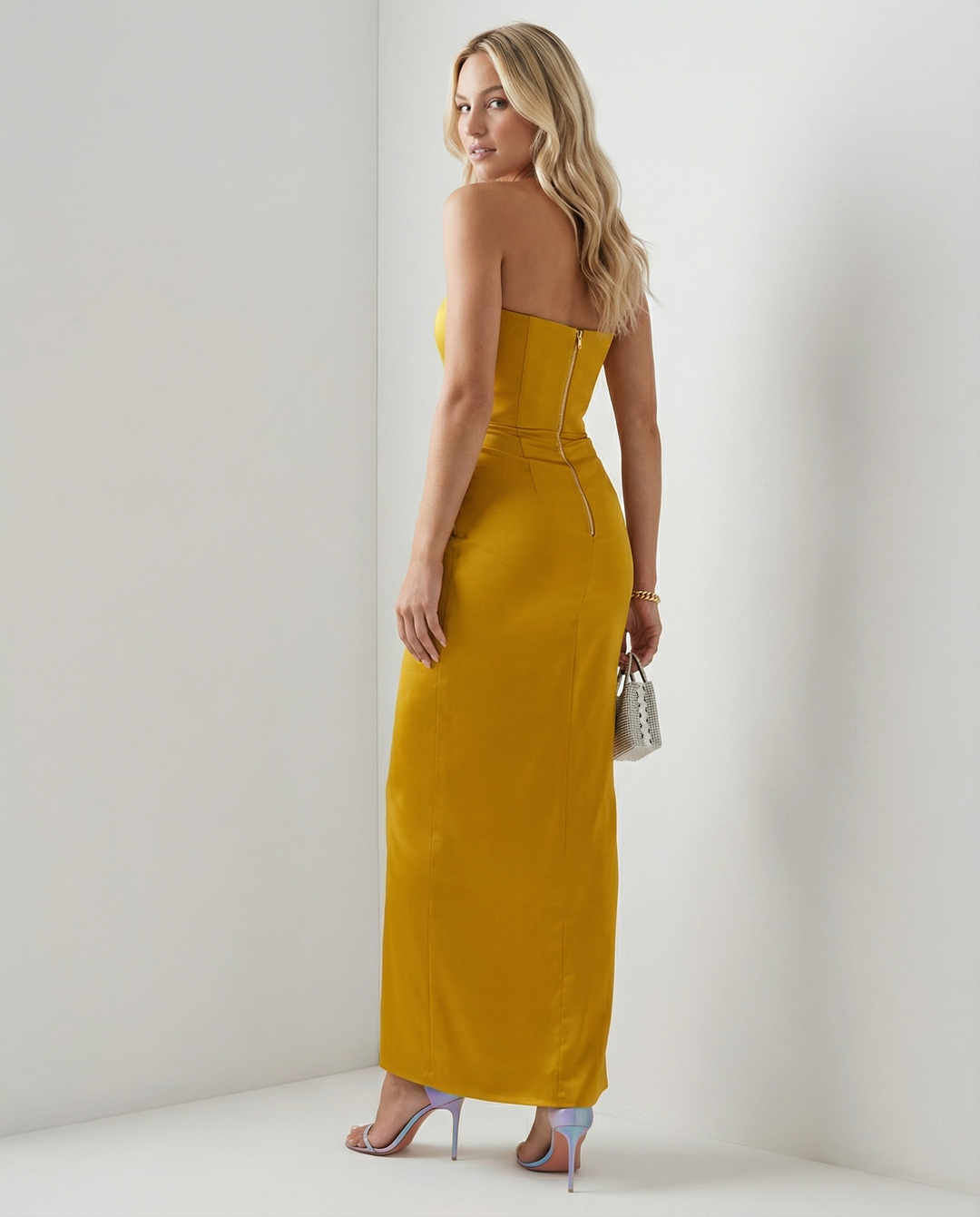 Lea | Maxi Dress with Draped Waist and Strapless Corset