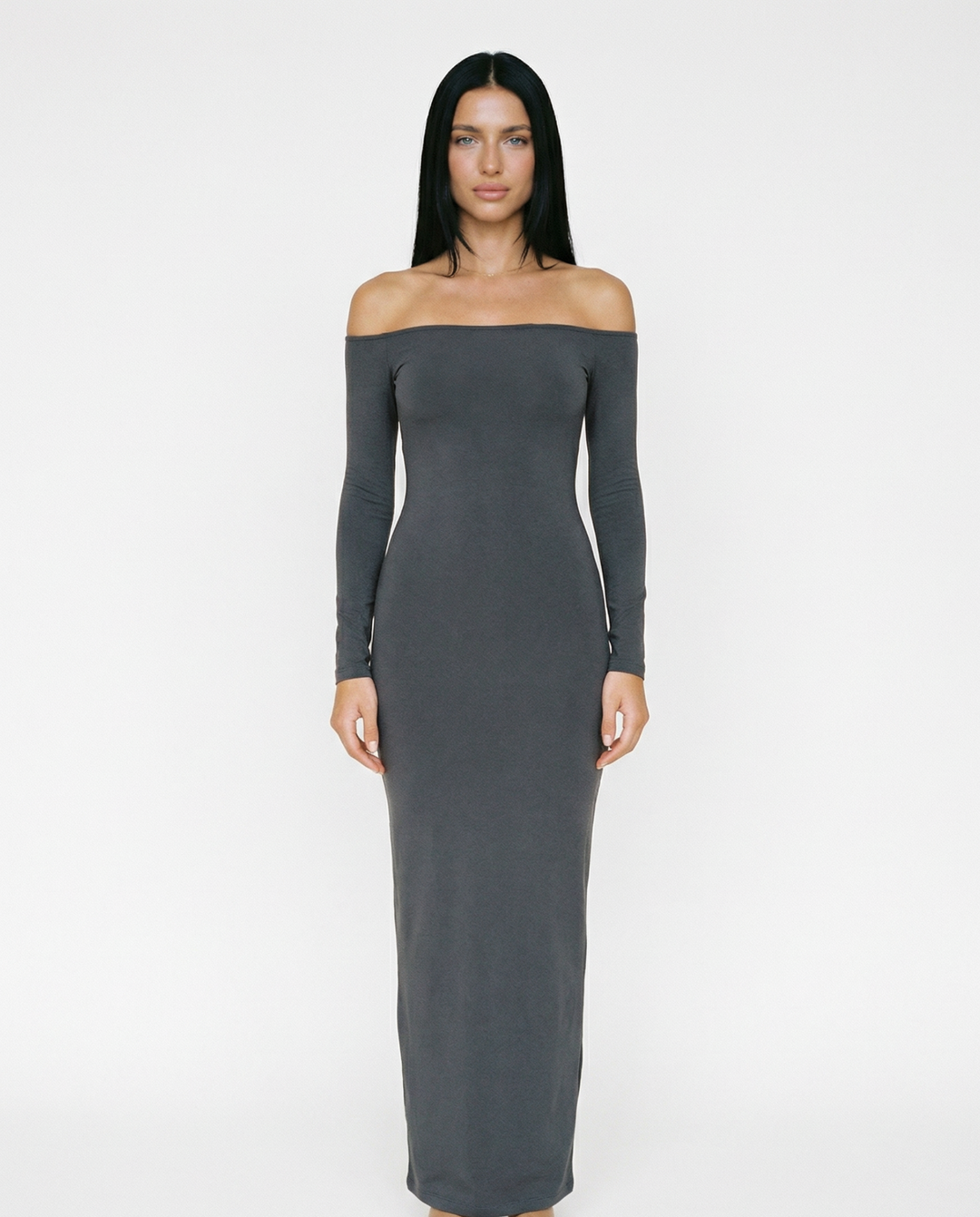 Robbie | Off Shoulder Maxi Dress with Long Sleeves