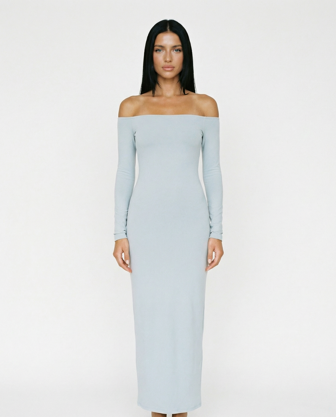Robbie | Off Shoulder Maxi Dress with Long Sleeves