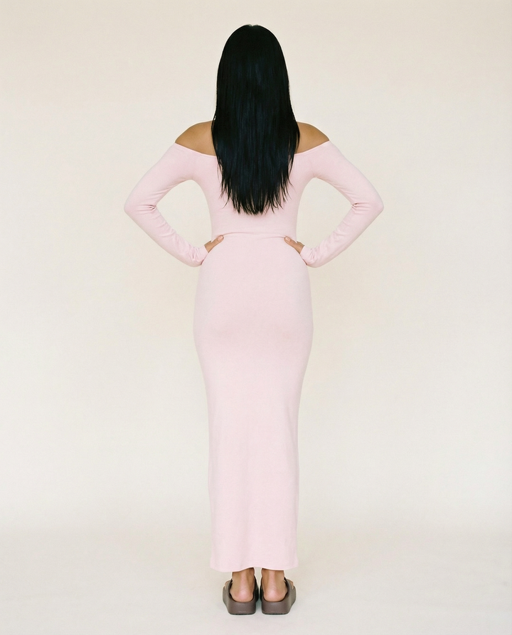 Robbie | Off Shoulder Maxi Dress with Long Sleeves