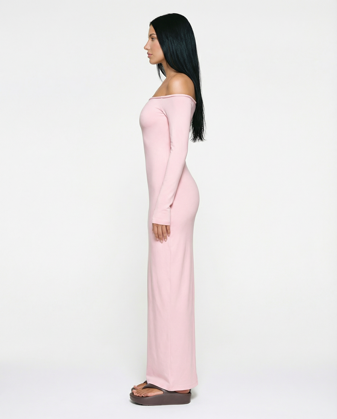 Robbie | Off Shoulder Maxi Dress with Long Sleeves