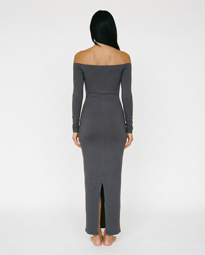 Robbie | Off Shoulder Maxi Dress with Long Sleeves