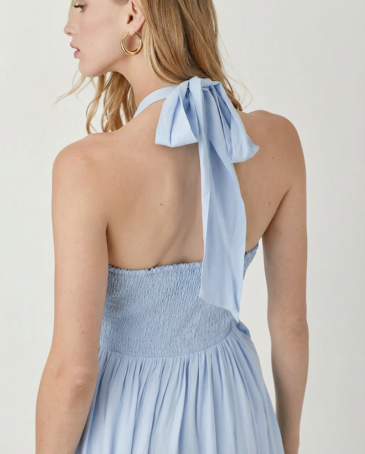 Verna | Maxi Dress with Halter Neck and Soft Drape