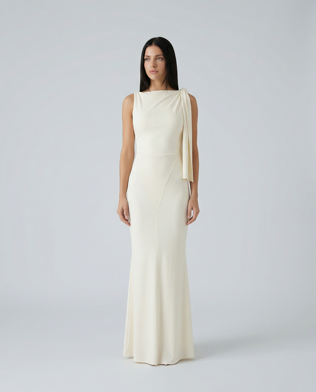 Ada | Maxi Dress with Draped Shoulder Detail