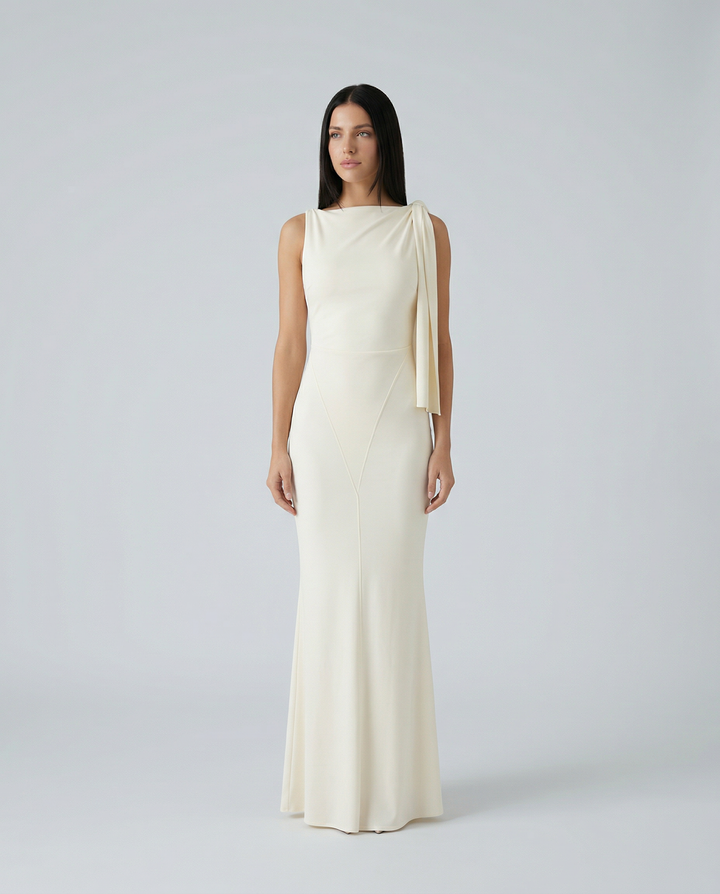 Ada | Maxi Dress with Draped Shoulder Detail