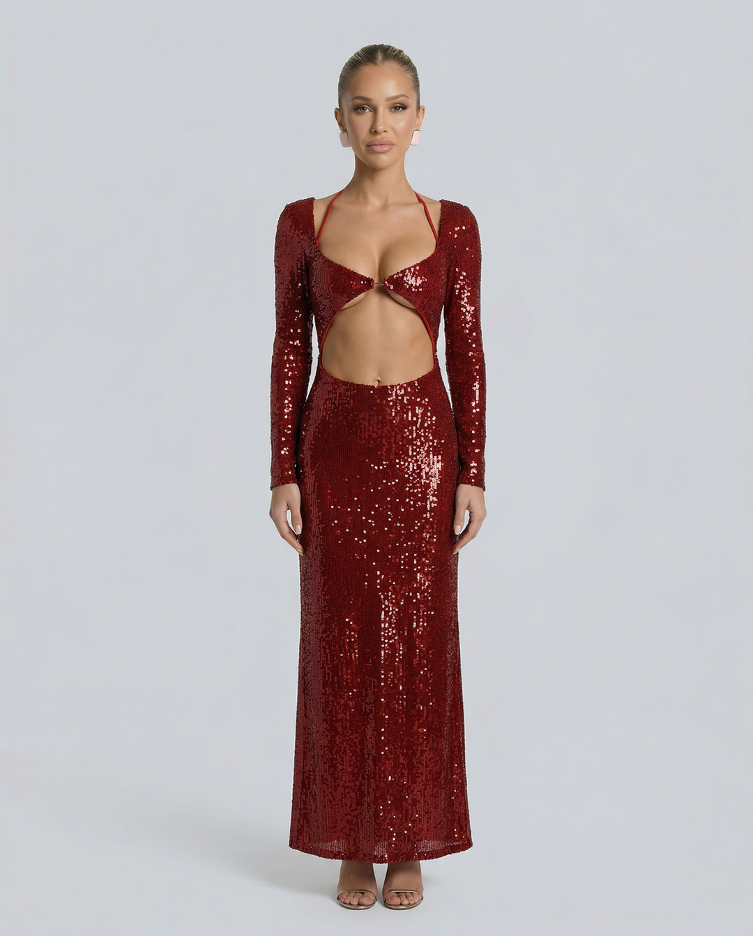Dianna | Sequin Maxi Dress with Cut-Out Back
