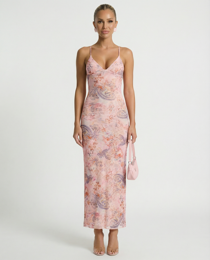 Terri | Backless Midi Dress with Butterfly Detail