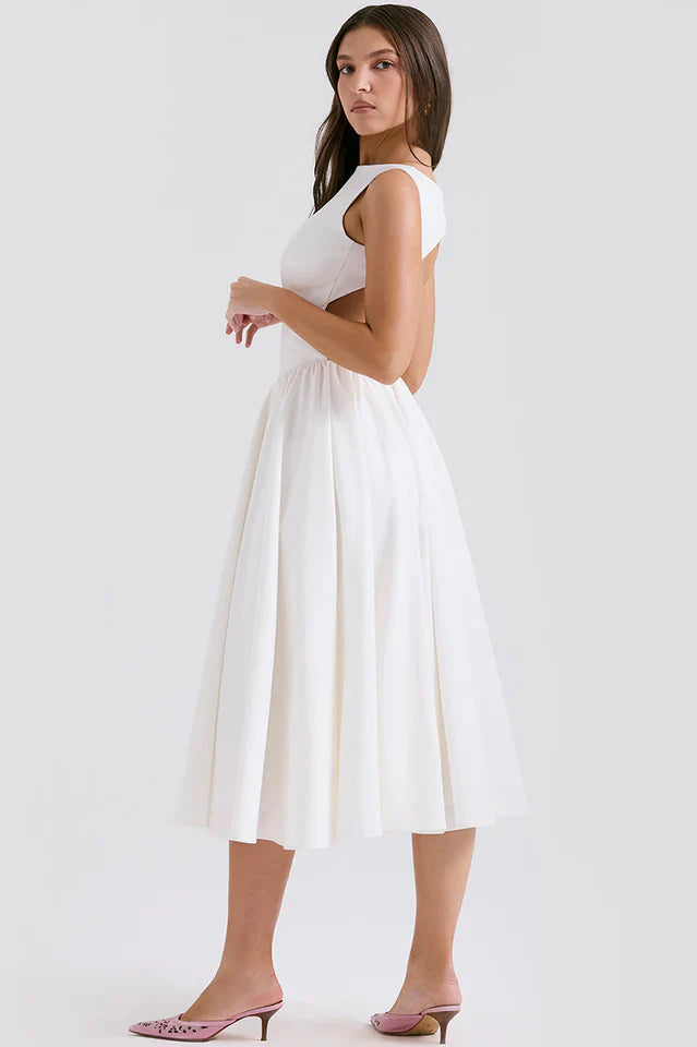 Shelia | Midi Sundress with Open Back