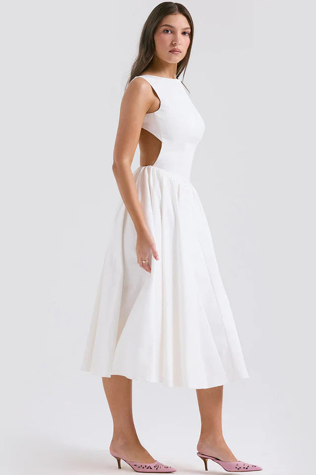 Shelia | Midi Sundress with Open Back