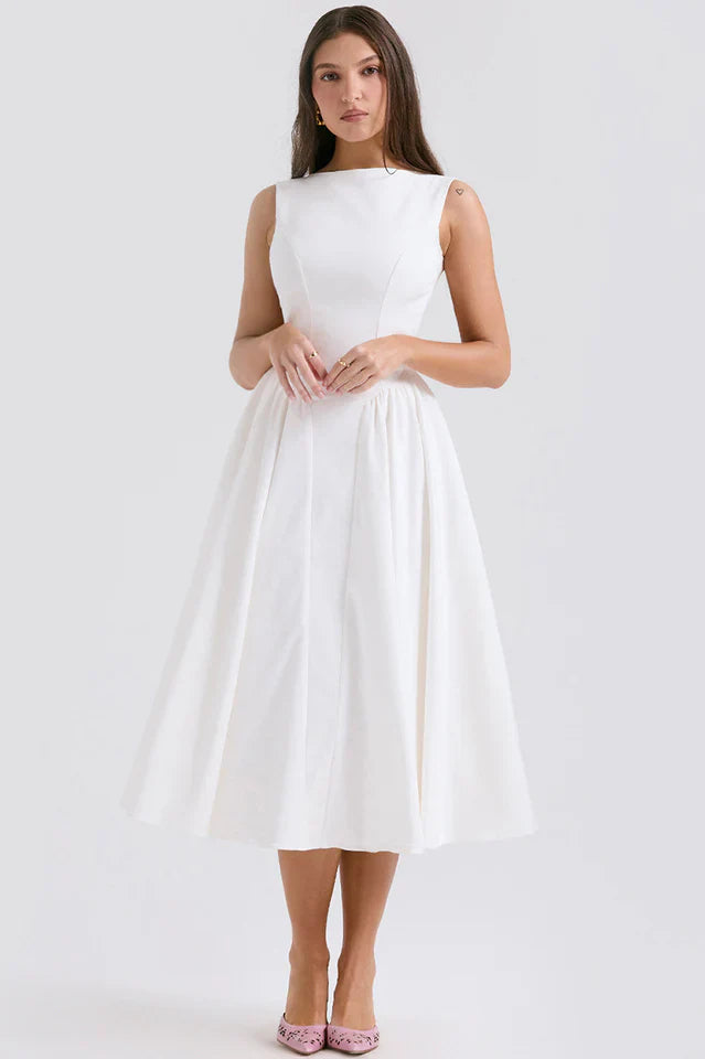 Shelia | Midi Sundress with Open Back