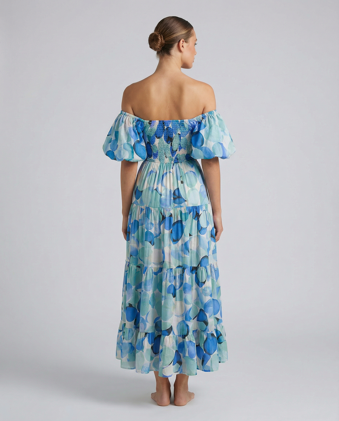 Tonya | Off-Shoulder Midi Dress with Tiered Skirt