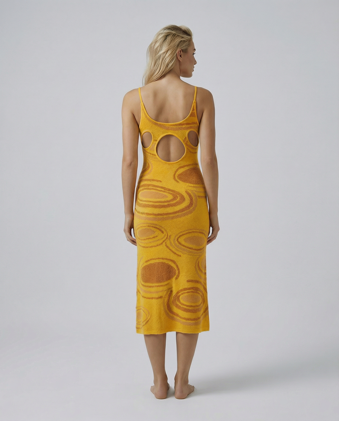 Gianna | Textured Knit Midi Dress with Cut-Out Back