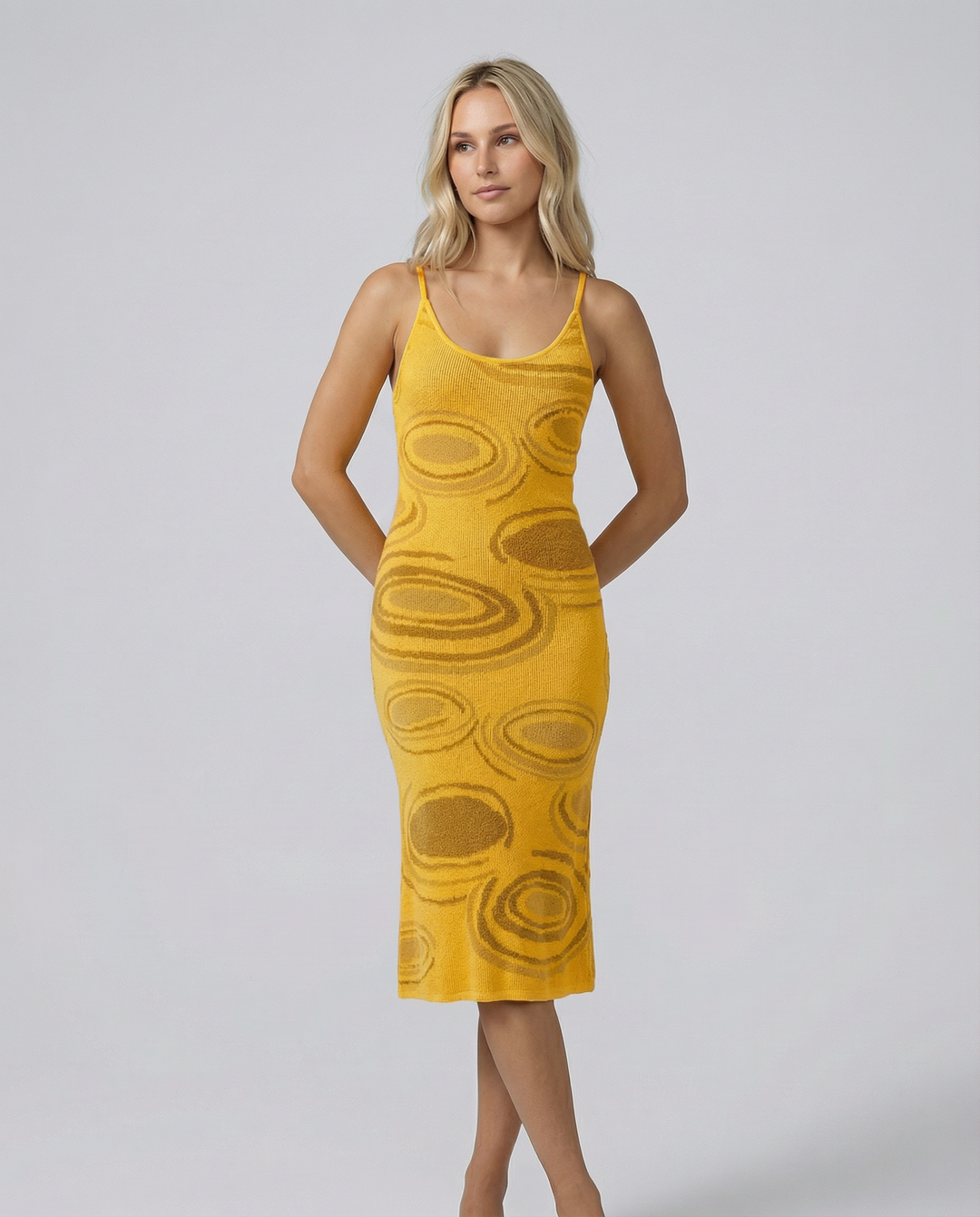 Gianna | Textured Knit Midi Dress with Cut-Out Back