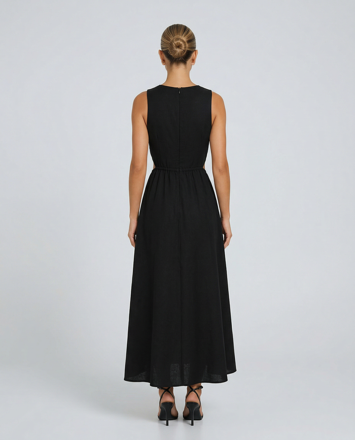 Donna | Sleeveless Midi Dress with Side Cut-Out