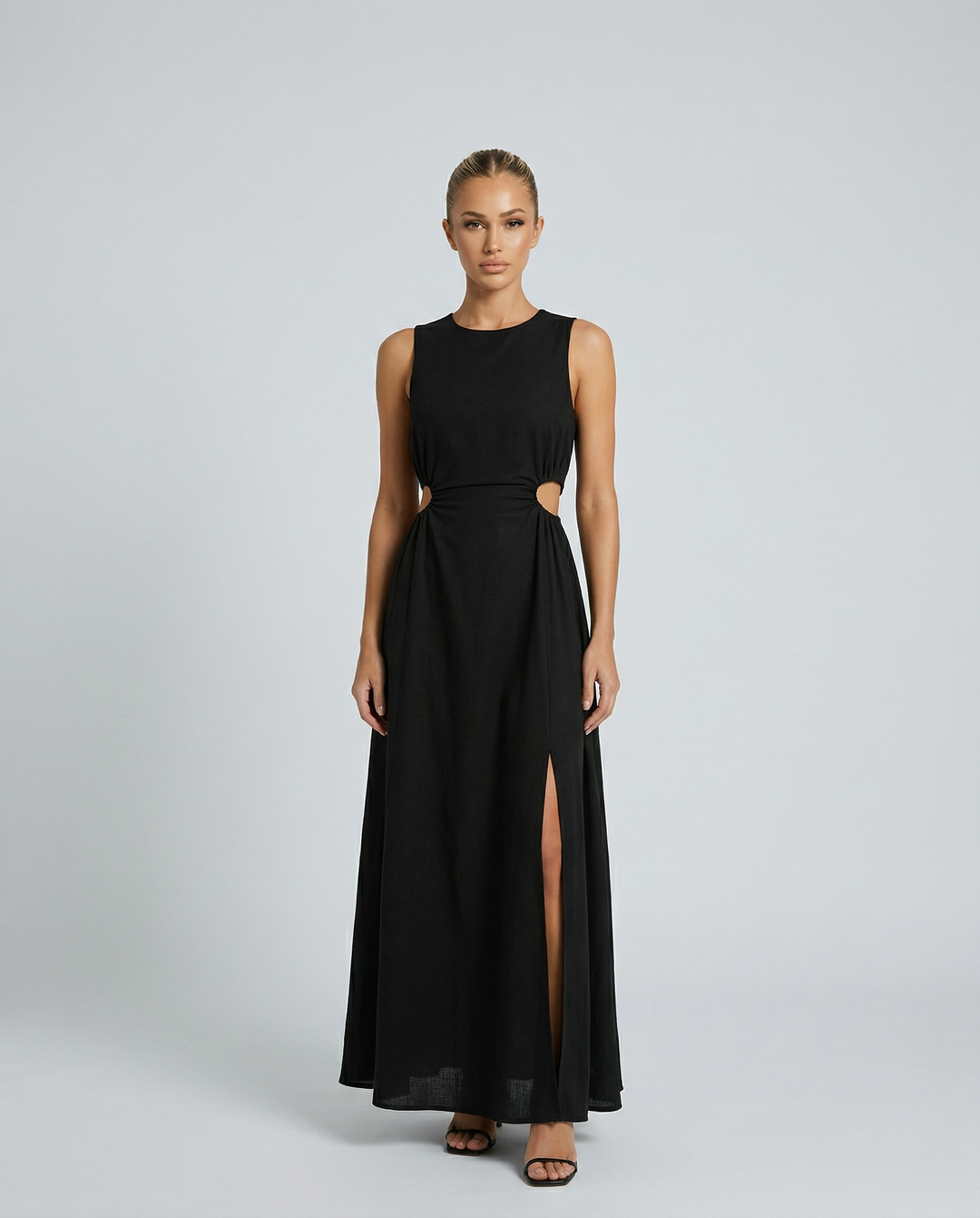 Donna | Sleeveless Midi Dress with Side Cut-Out