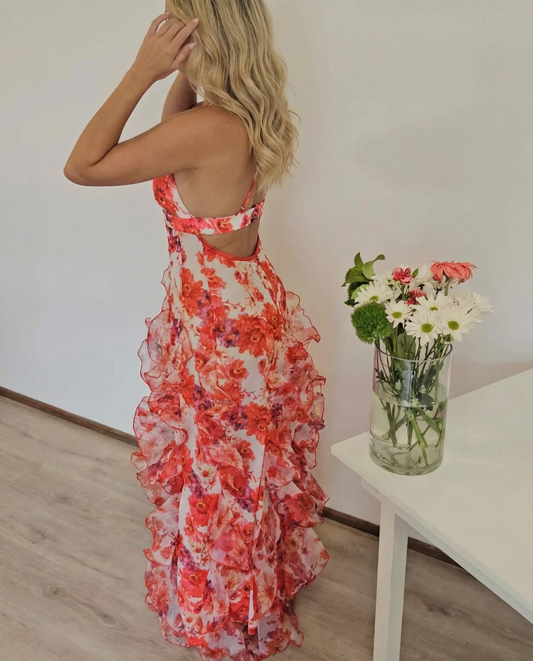 Bella | Ruffled Floral Print Maxi Dress