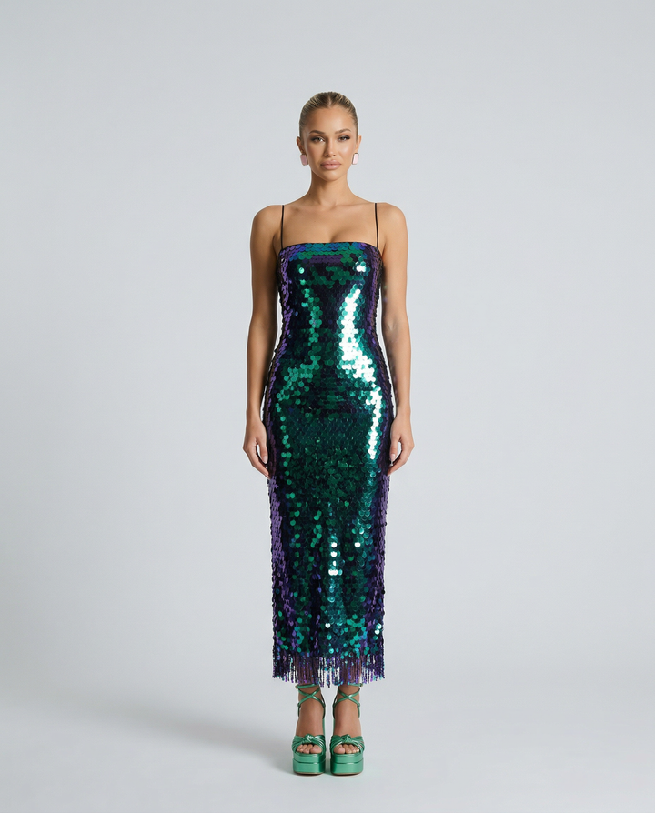 Kelley | Midi Dress with Sequin Detailing