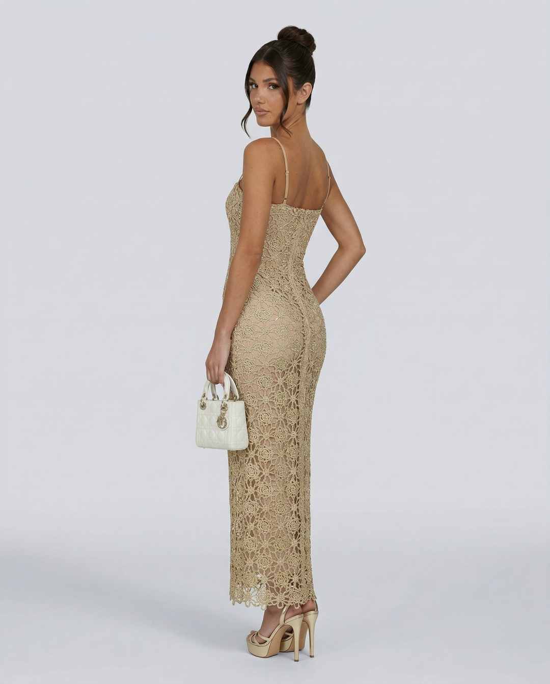 Hailey | Sleeveless Lace Slip Midi Dress