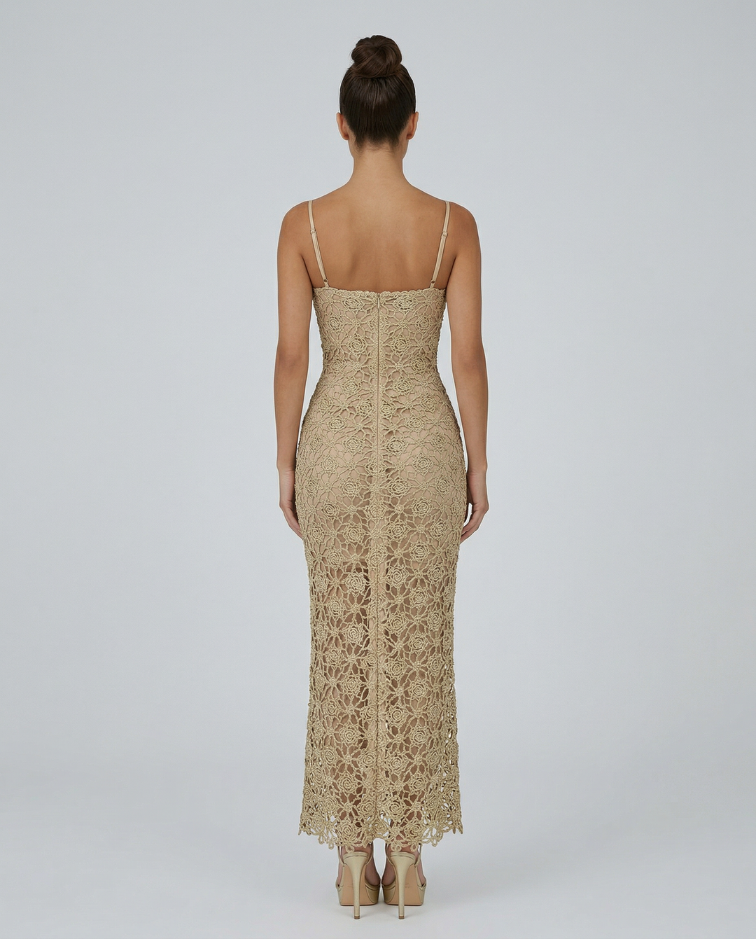Hailey | Sleeveless Lace Slip Midi Dress