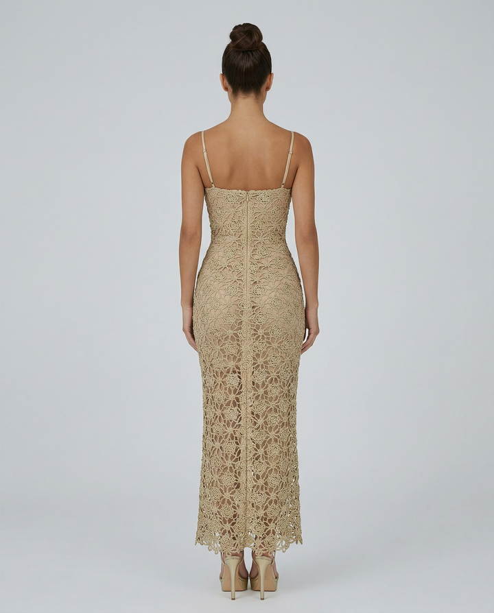 Hailey | Sleeveless Lace Slip Midi Dress