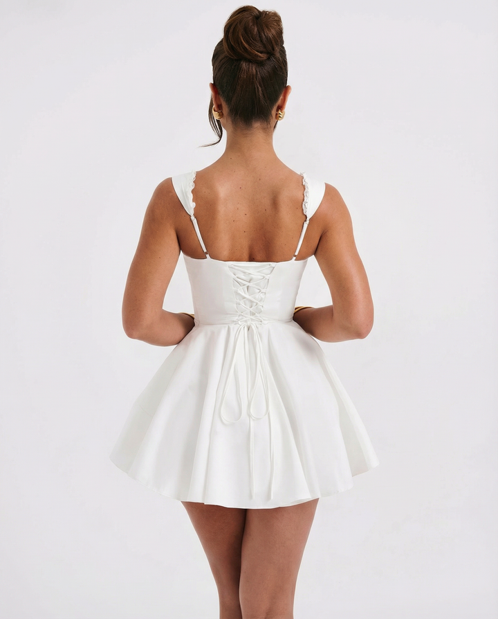 Iris | Mini Dress with Corset Waist and Flared Skirt