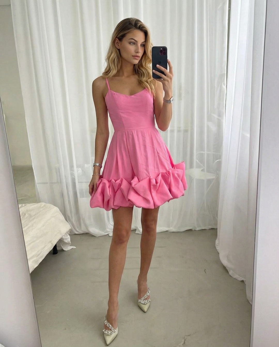 Inez | Mini Dress with Bustier Corset and Flounce Hem