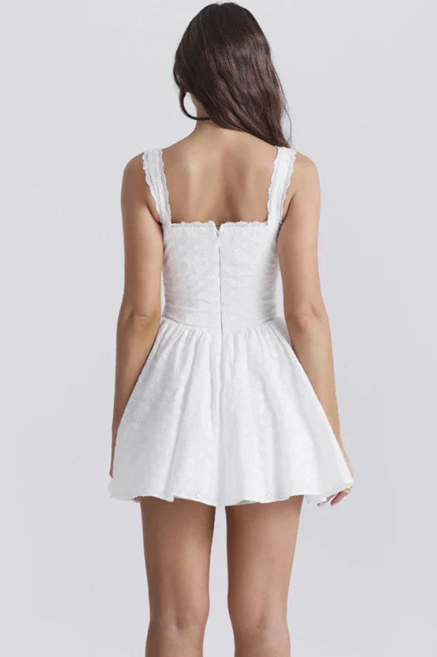 Tasha | Corset Mini Dress with Lace Trim Straps