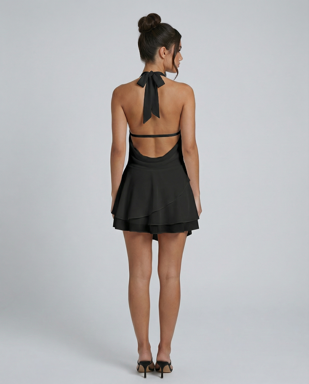 Cleo | Mini Dress with Plunge Neck and Open Back