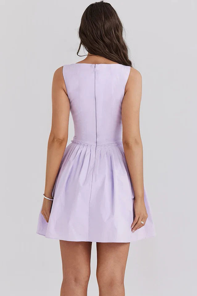 Deb | Pleated Mini Dress with Structured Bodice