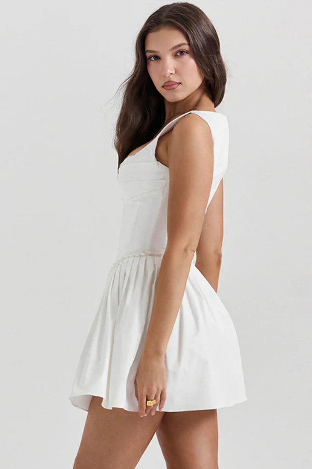 Deb | Pleated Mini Dress with Structured Bodice