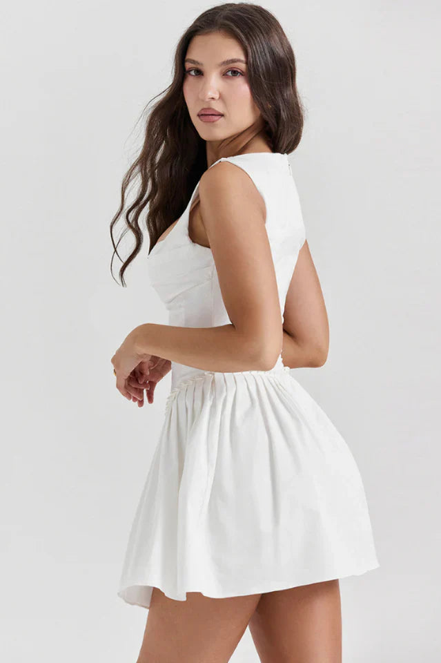 Deb | Pleated Mini Dress with Structured Bodice