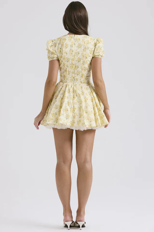Susie | Pleated Mini Dress with Floral Print