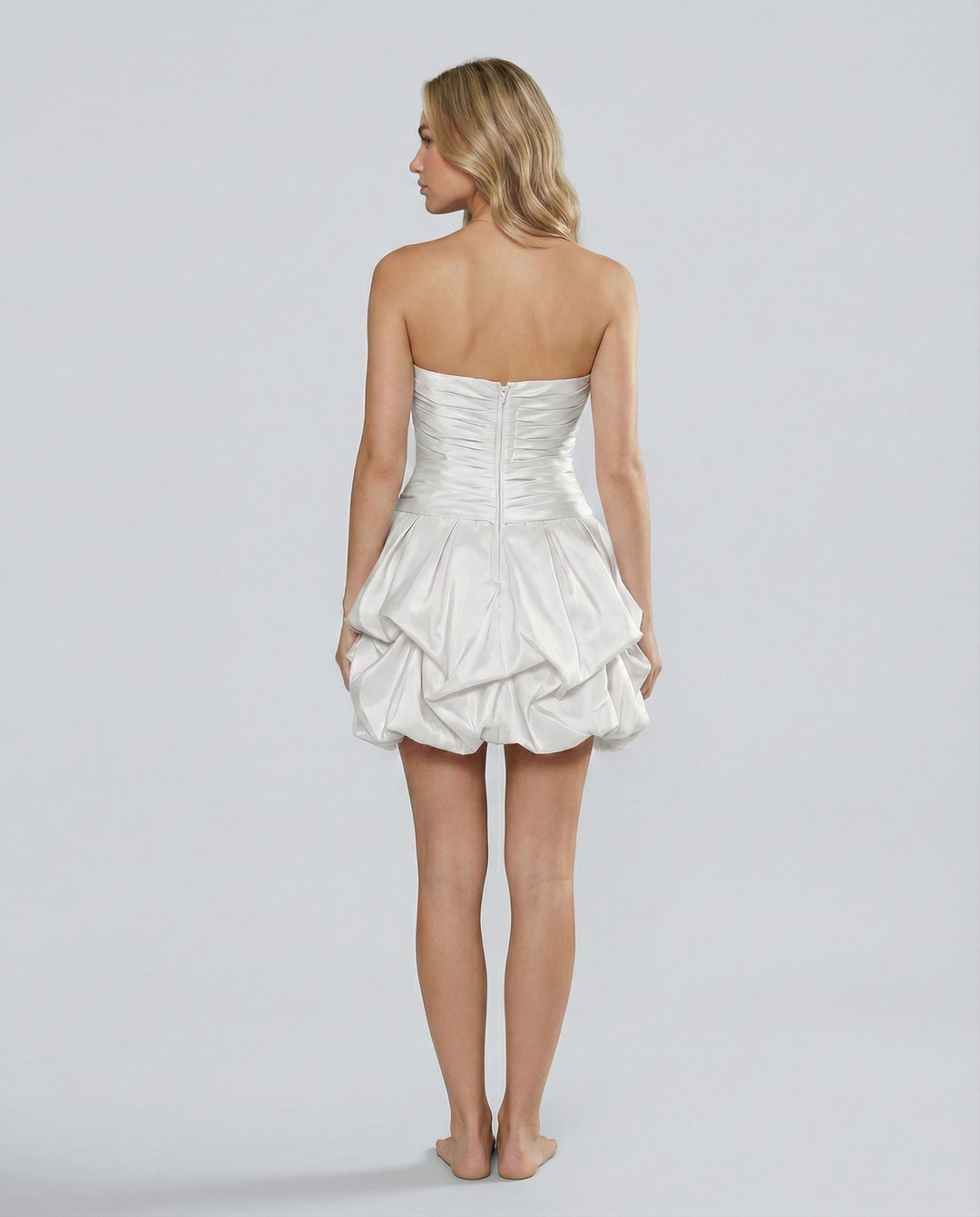 Ida | Strapless Mini Dress with Draped Bodice