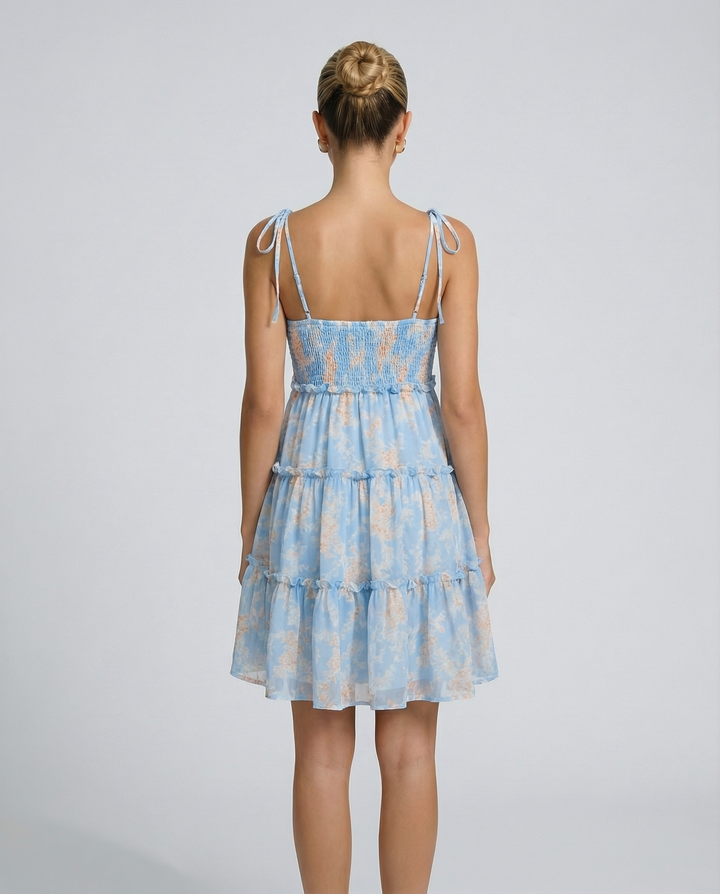Lauri | Mini Dress with Floral Print and Ruffled Skirt
