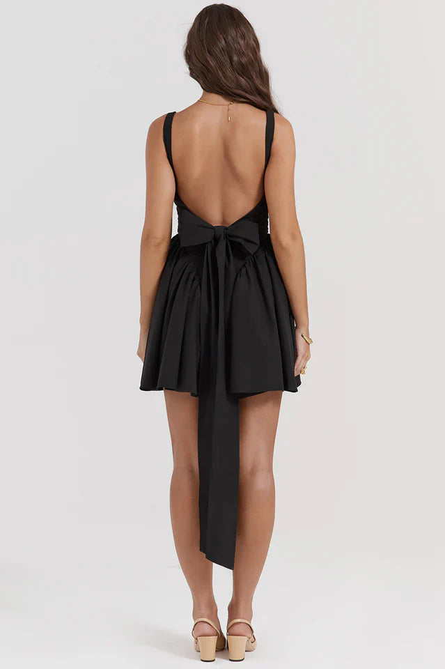 Brandy | Mini Dress with Open Back and Bow Detail
