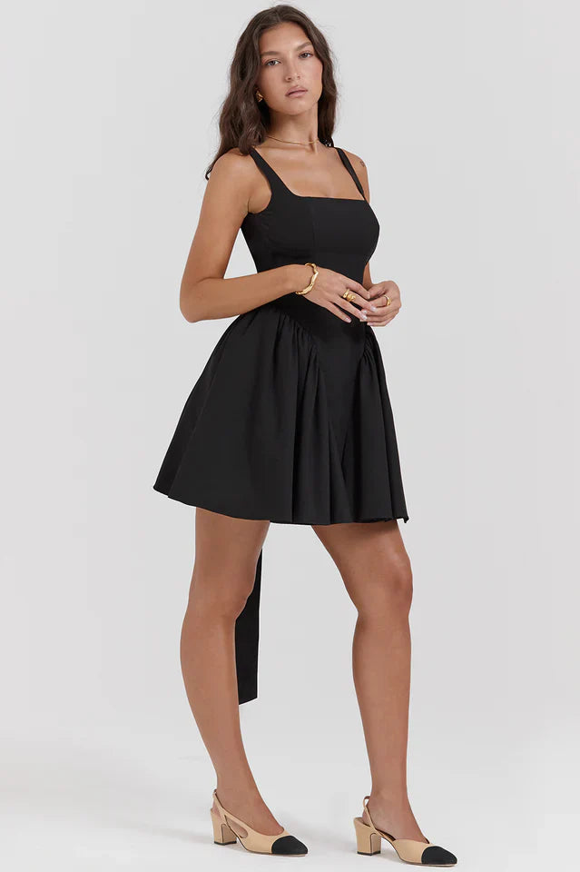 Brandy | Mini Dress with Open Back and Bow Detail
