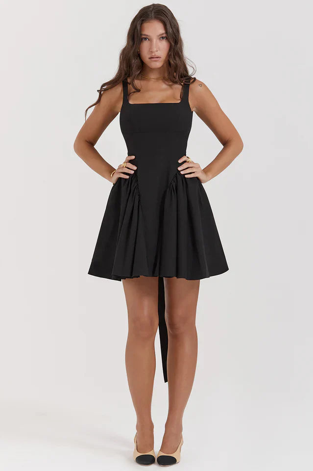Brandy | Mini Dress with Open Back and Bow Detail