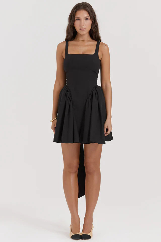 Brandy | Mini Dress with Open Back and Bow Detail
