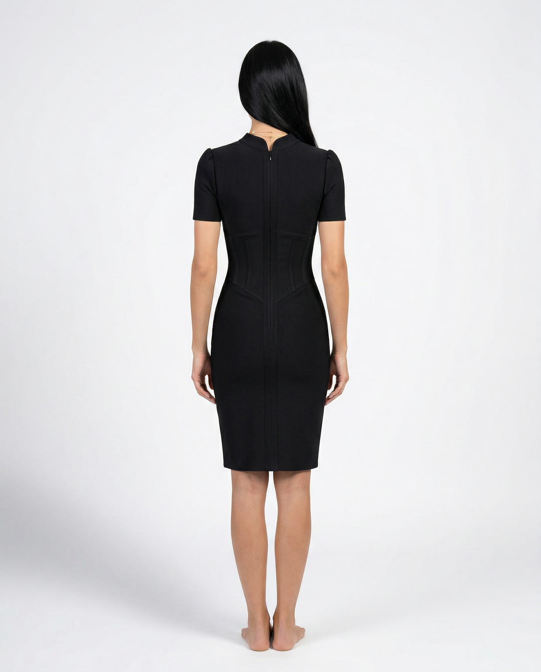 Heidi | Mini Bandage Dress with High Neck