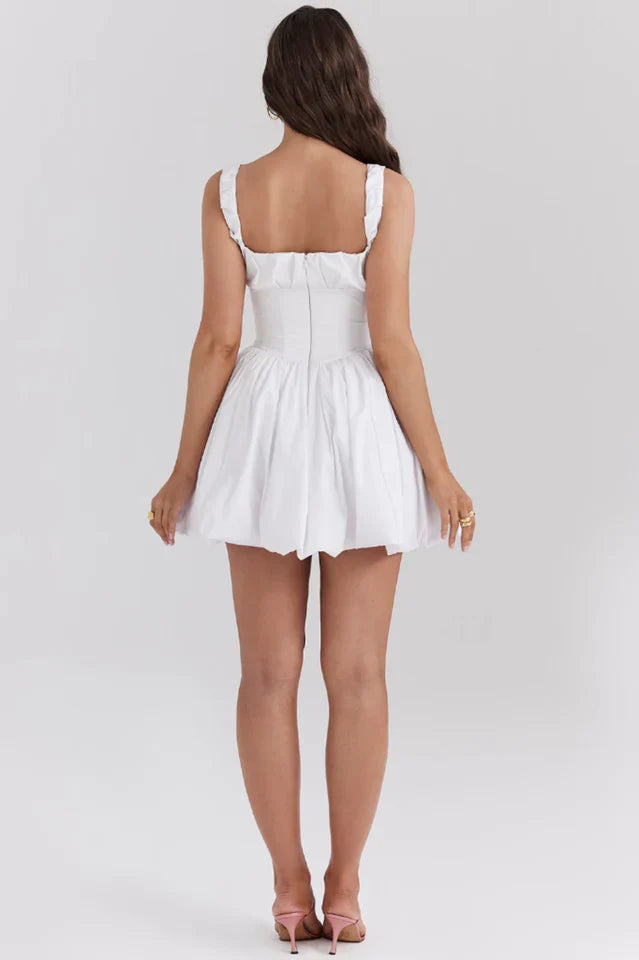 Cora | Puff Mini Dress with Gathered Skirt