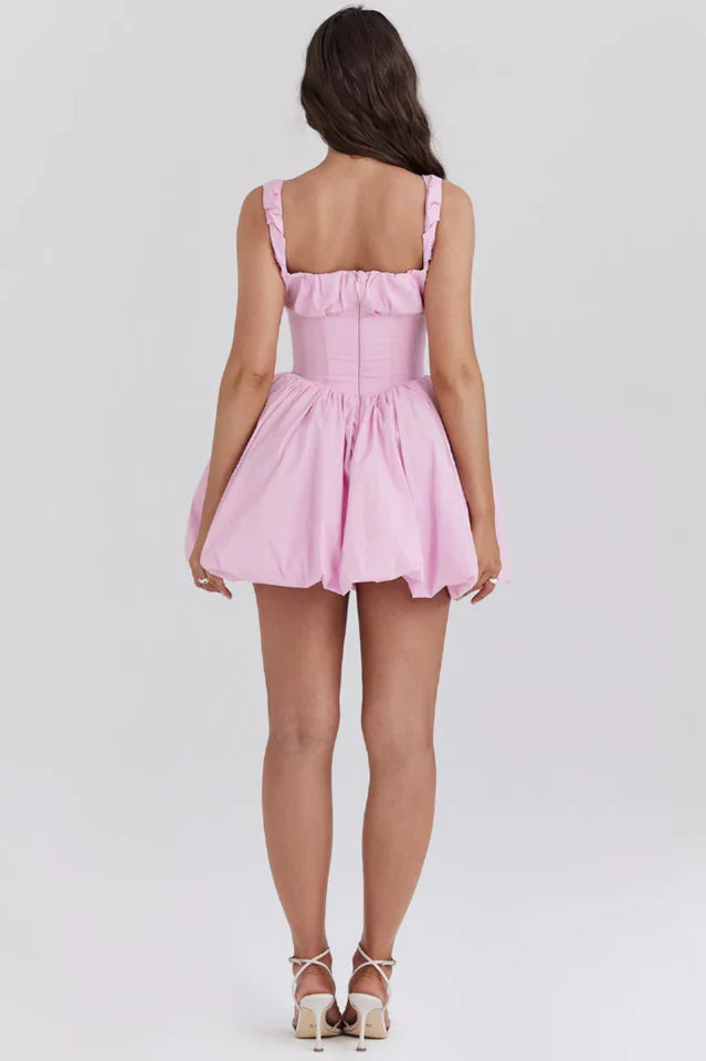 Cora | Puff Mini Dress with Gathered Skirt