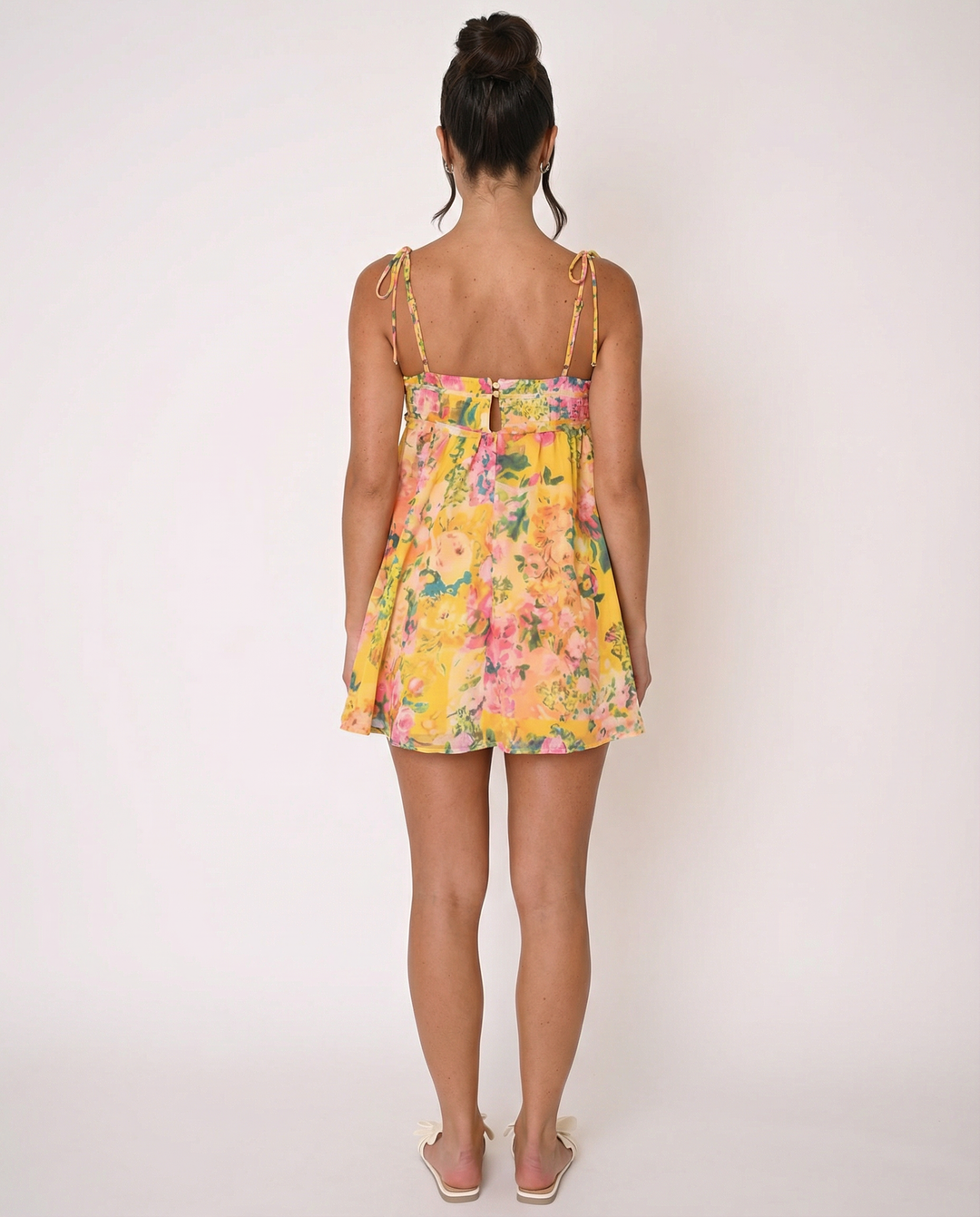 Rowena | Mini Dress with Tiered Skirt and Floral Print
